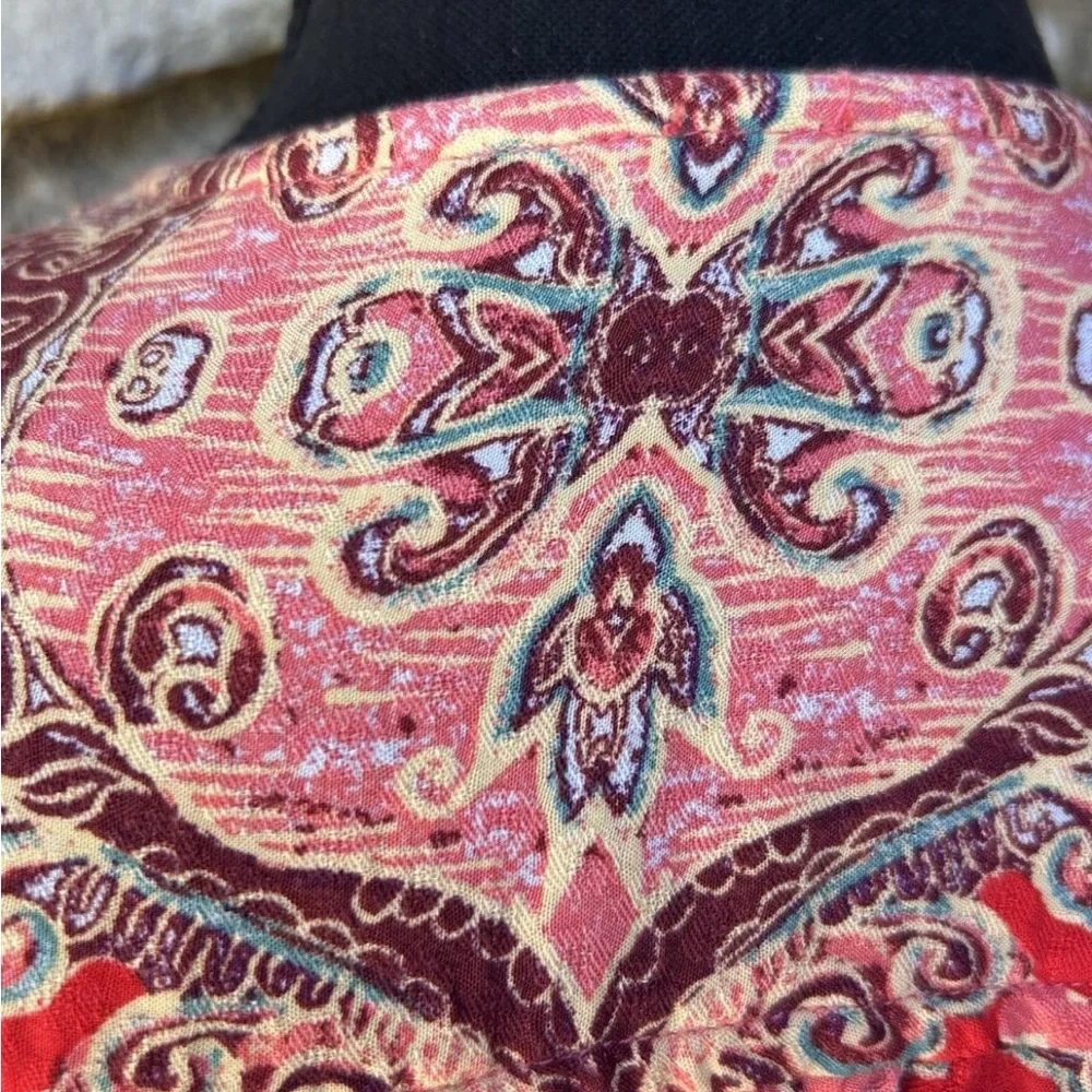Free People Falling For You Top Medium Faux Wrap Hibiscus‎ Combo Excellent - Picture 9 of 12